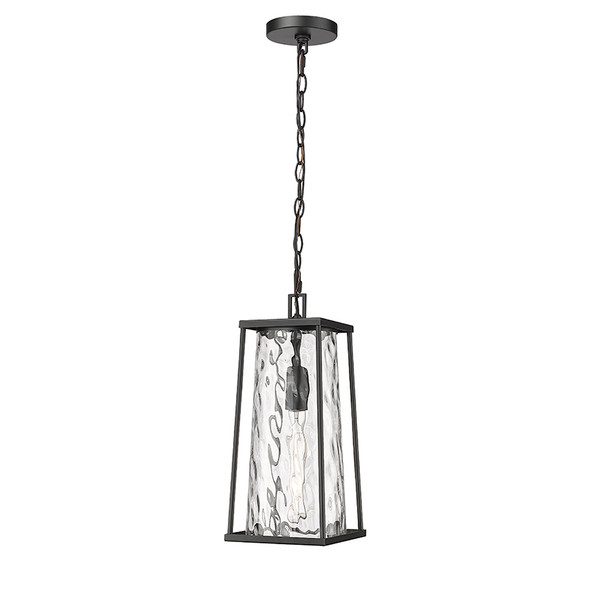 Dutton One Light Outdoor Pendant, Powder Coated Black, 1-Light, Medium E26 Base, 120V