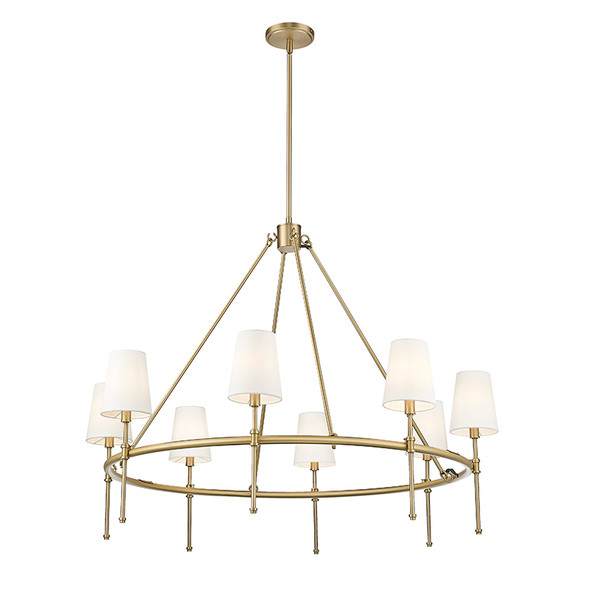 Adorra Eight Light Chandelier, 8-Light, Vintage Brass, 120V, 480W, E12 Candelabra Base, Dry Location