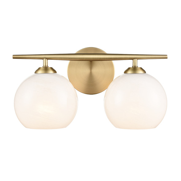 Kimorra Two Light Vanity, Vintage Brass, 2-Light, Medium (E26) Base, 120V