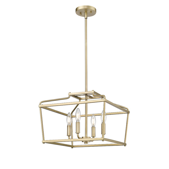 Millennium Lighting Nelitta Four Light Pendant, Vintage Brass, 4-Candle, 120V