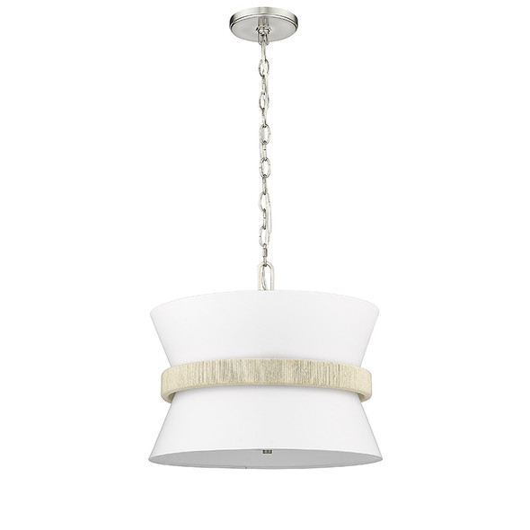 Kimbry Three Light Pendant, Brushed Nickel, 3-Light, 120V, 120W Total, E12 Candelabra Base