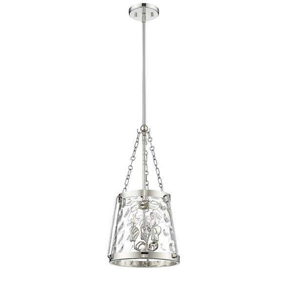 Adabella Three Light Pendant, Polished Nickel, 3-Light, E12 Candelabra Base, 120V
