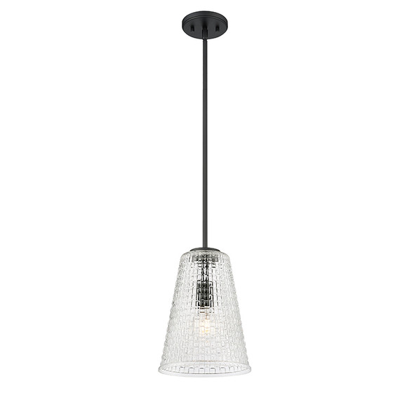 Millennium Lighting Saben One Light Pendant, 1-Light, Matte Black, Medium E26 Base, 60W, 120V, 11"W x 14.5"H