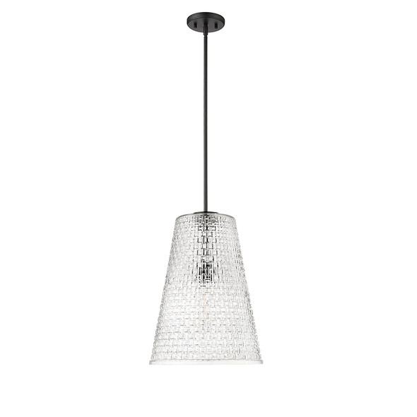 Millennium Lighting Saben One Light Pendant, Matte Black, 14"W, 18.7"H, 1-Light, E26 Medium Base, 60W, 120V