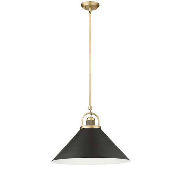 Artistan One Light Pendant, Vintage Brass/Matte Black, 1-Light, E26 Medium Base, 120V