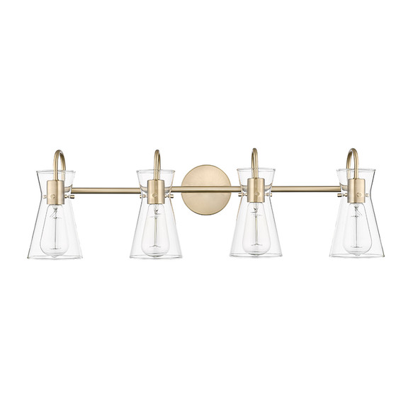 Camellia Four Light Vanity, Modern Gold, 4-Light, Medium (E26) Base, 120V