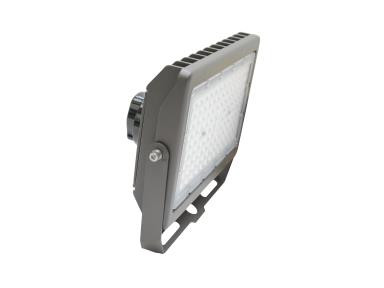 MaxLite Slim Flood, 90W, 120-277V, Wide Beam, CCT Selectable 3000K/4000K/5000K, Bronze, Yoke Mount, 3-Pin NEMA Photocell Receptacle with Shorting Cap