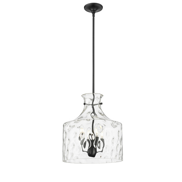 Santorini Four Light Pendant, Matte Black, 4-Candle, E12 Base, 120V