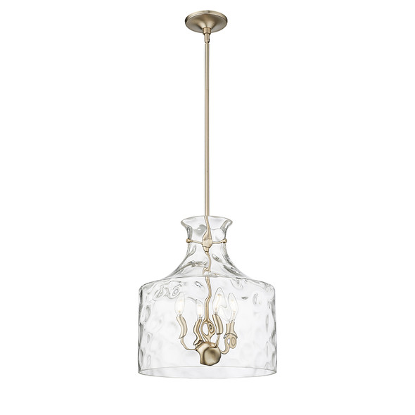 Santorini Four Light Pendant, Modern Gold, 4-Candle, E12 Candelabra Base, 120V