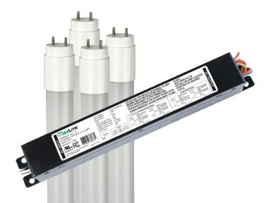 MaxLite LED T8 External Driver Tube, 11.5W, 4', 4000K, 4-Lamp Kit, Type C, 0-10V Dimming