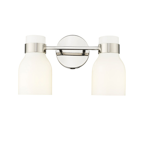 Corella Two Light Vanity, Polished Nickel, 2-Light, 120V, 60W per bulb