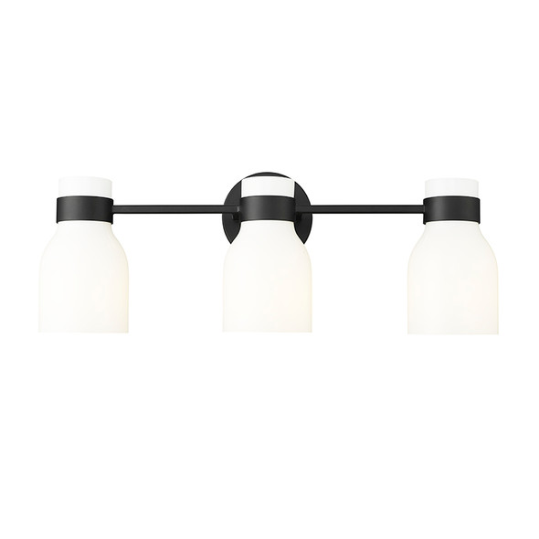 Corella Three Light Vanity, Matte Black, 3-Light, E26 Medium Base, 120V