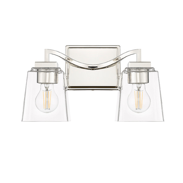 Avenna Two Light Vanity, Polished Nickel, 2-Light, Medium (E26) Base, 120V
