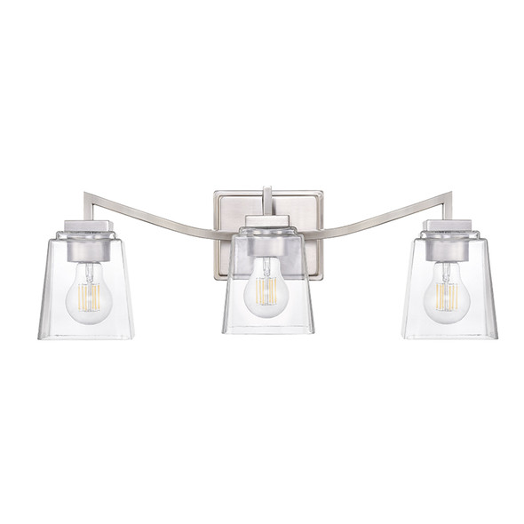 Millennium Lighting Avenna Three Light Vanity, 3-Light, Brushed Nickel, 120V, E26 Medium Base
