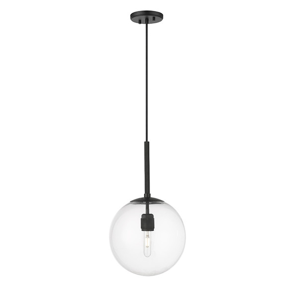 Kairo One Light Pendant, Matte Black, 12" W x 20.25" H, 120V, 60W