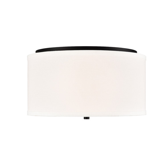 Guyten Two Light Flush Mount, Matte Black, 2-Light, E26 Medium Base, 120V
