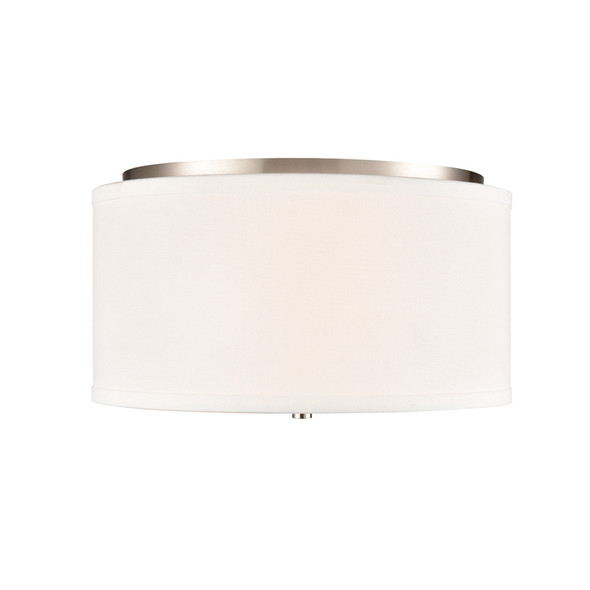 Guyten Two Light Flush Mount, Brushed Nickel, 2-Light, Medium (E26) Base, 120V, 120W