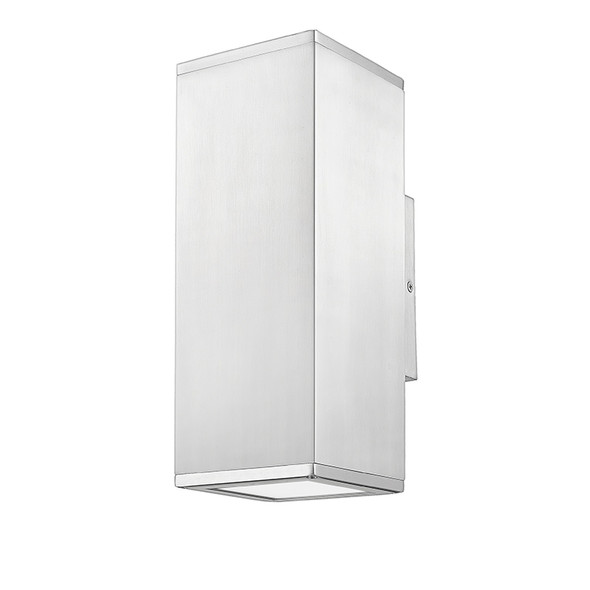 Vegas Two Light Outdoor Wall Sconce, Aluminum Finish, 2-Light, Medium E26 Base, 120V, Wet Location
