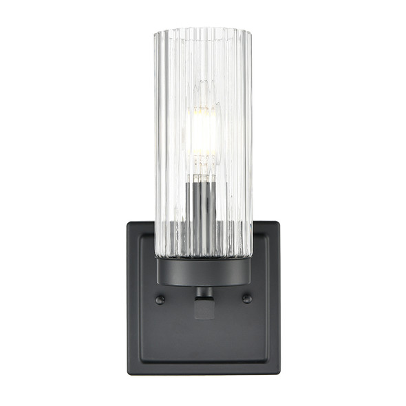 Iversen One Light Sconce, Matte Black, 1-Light, E12 Candelabra Base, 120V, 60W