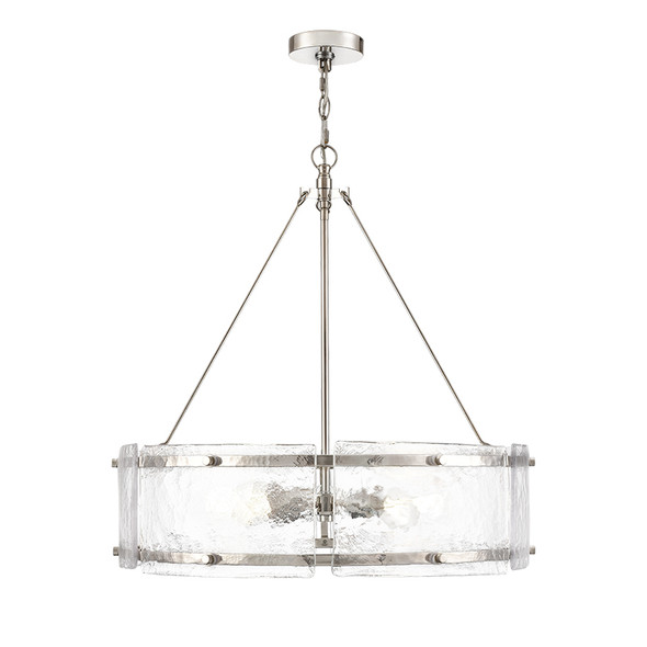 Bennetti Five Light Chandelier, Polished Nickel