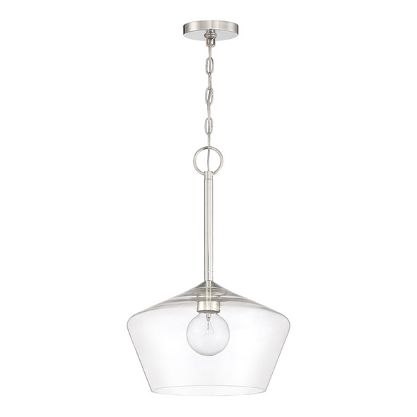 Morbelle One Light Pendant, Polished Nickel, 1-Light, 60W, 120V