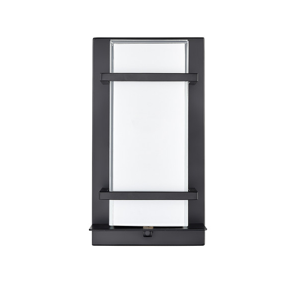 LED One Light Outdoor Sconce, 400 Lumens, 10W, 3000K, Powder Coated Black