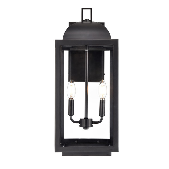 Beaufort Two Light Outdoor Wall Sconce, Powder Coated Black, 2-Light, 120V