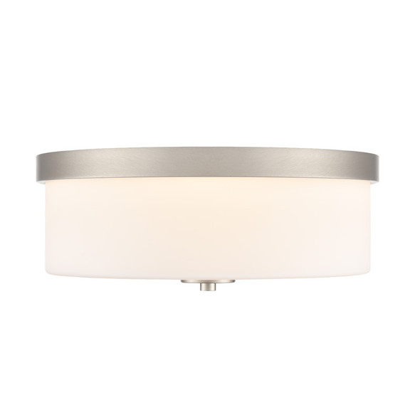 Laphia Two Light Flush Mount, Brushed Nickel, 2-Light, E26 Medium Base, 120V