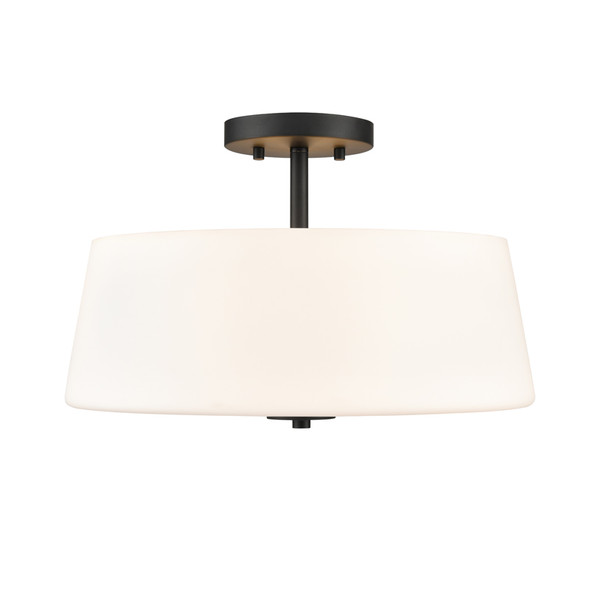 Laphia Three Light Semi-Flush Mount, Matte Black, 3-Light, E26, 120V