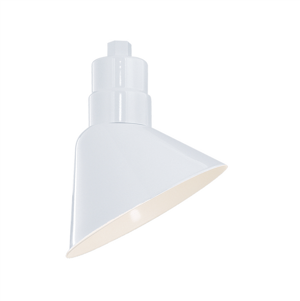 Millennium Lighting R Series 10" Angle Shade, White, 1-Light, Medium A21 Base, 200W Max, 120V, Wet Location, Metal