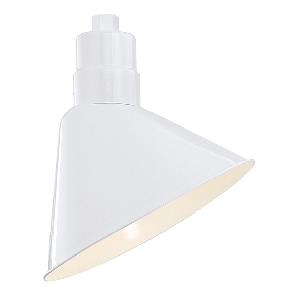 Millennium Lighting R Series 12" Angle Shade, White, 1-Light, 200W Max, 120V, Wet Location, Metal