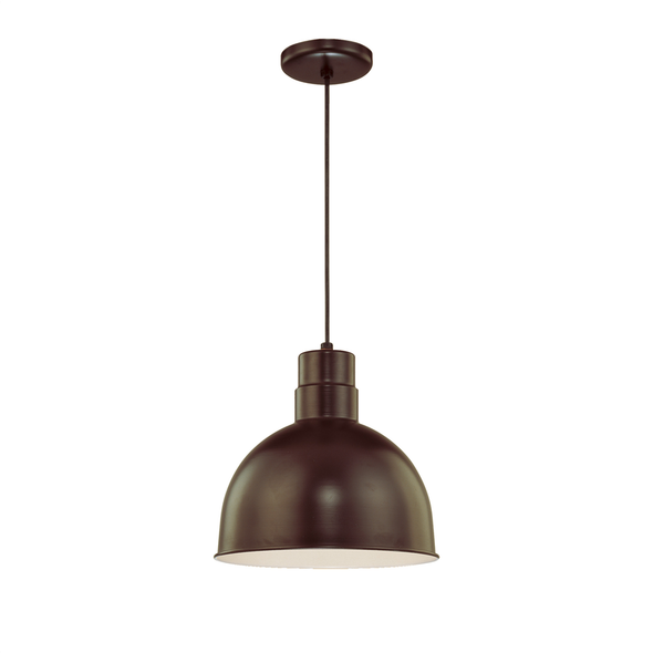 R Series 12" Deep Bowl Cord Hung Shade, Architectural Bronze, 120V, 1 x Medium A21, 200W
