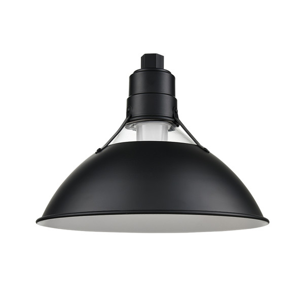 R Series 13" Glass Cone One Light Shade, Satin Black, Clear Glass, 1-Light Medium (E26), 120V