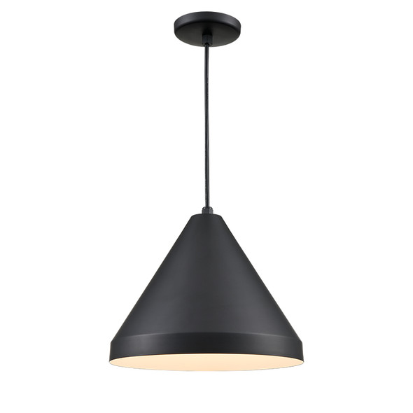 Millennium Lighting R Series 17" Wide Cone Cord Hung One Light Shade, Satin Black, 1-Light, Medium E26 Base, 120V