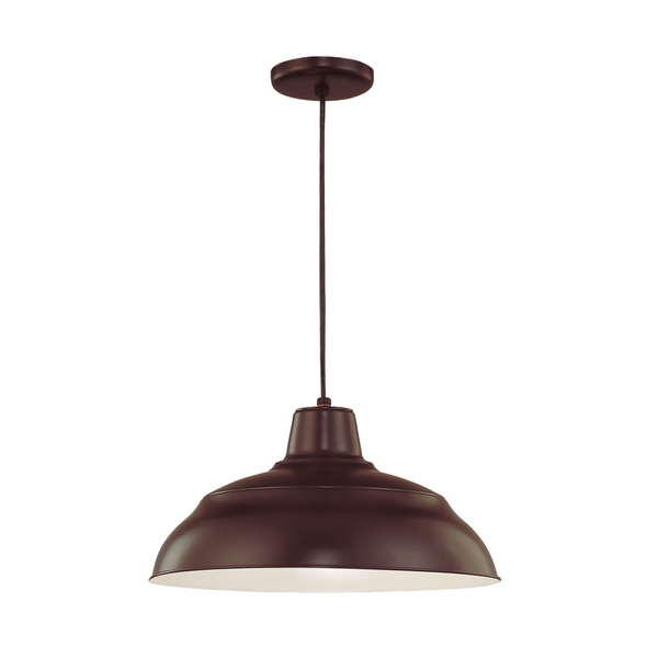 Millennium Lighting R Series 17" Fabric Cord Hung Warehouse Shade, Natural Copper, 1-Light, 120V