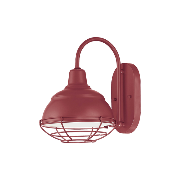 R Series 8" Wall Bracket, Satin Red, 1-Light, Medium (E26), 100W, 120V, Wet Location