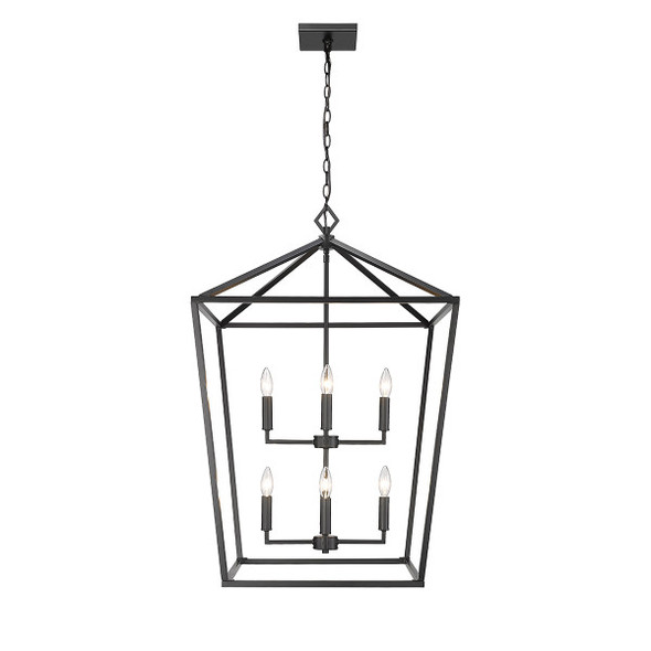 Millennium Lighting 3335 Eight Light Lantern, Matte Black, 8-Light, E12 Candelabra Base, 120V