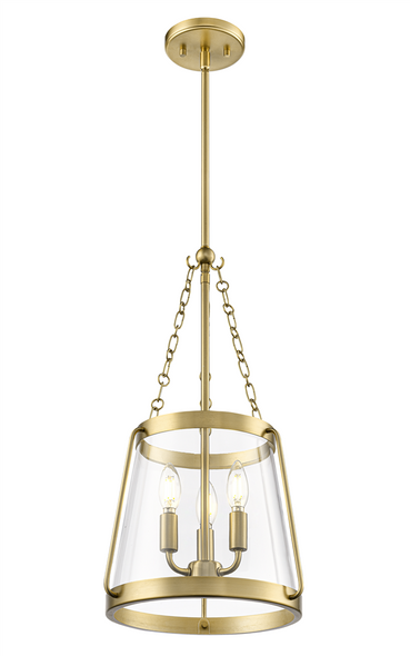 Adabella Three Light Pendant, Vintage Brass, 3-Light, E12 Candelabra Base, 120V