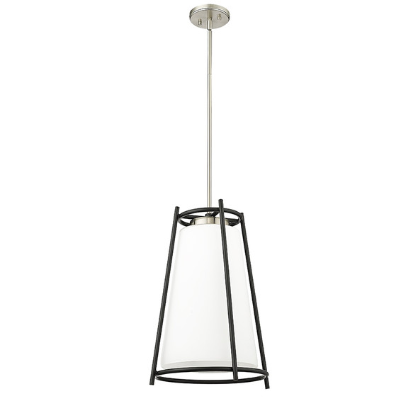 Milroe One Light Pendant, Brushed Nickel, 1-Light, 60W, 120V, Medium E26 Base, 14" Width, 20.5" Height