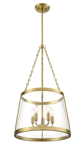 Adabella Five Light Pendant, Vintage Brass, 5-Light, E12 Candelabra Base, 120V