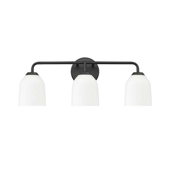 Catania Three Light Vanity, Matte Black, 3-Light, Medium (E26) Base, 120V