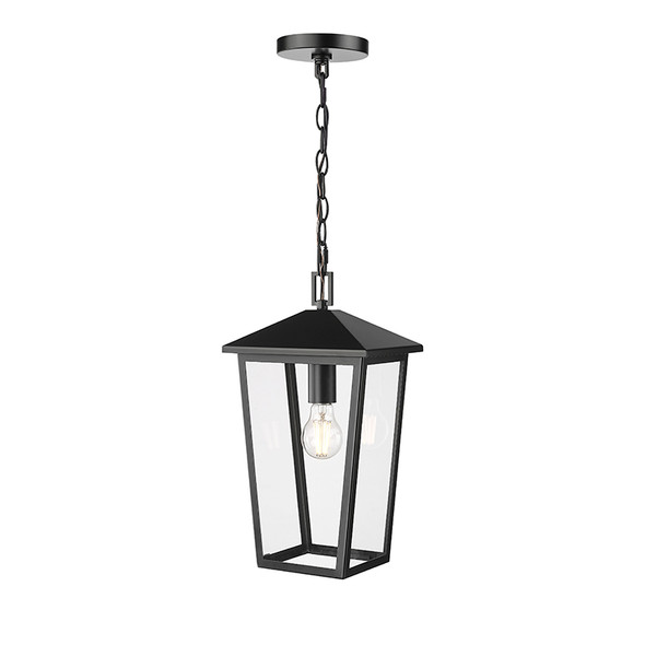 Munger One Light Outdoor Pendant, Powder Coated Black, 1-Light, Medium E26 Base, 120V
