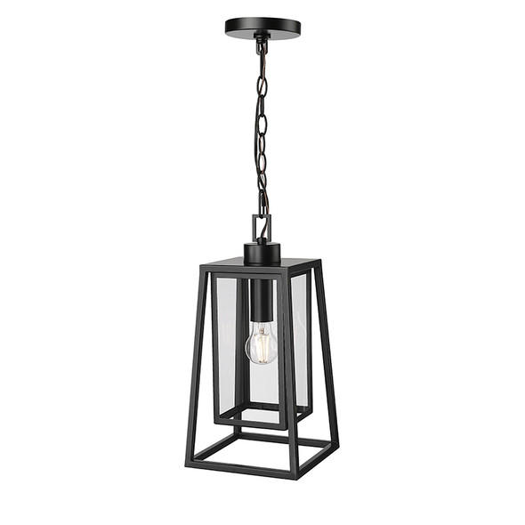 Denzell One Light Outdoor Pendant, Powder Coated Black, 1-Light, Medium (E26), 120V, 60W