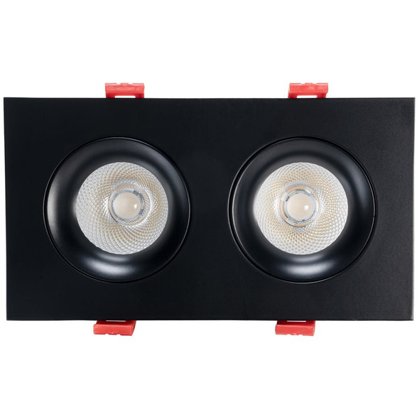 Sunlite 2-Light Regressed Round Gimbal Downlight, 1540 lumens, 12W, 120V, 90 CRI, 2700K|3000K|3500K|4000K|5000K, Black