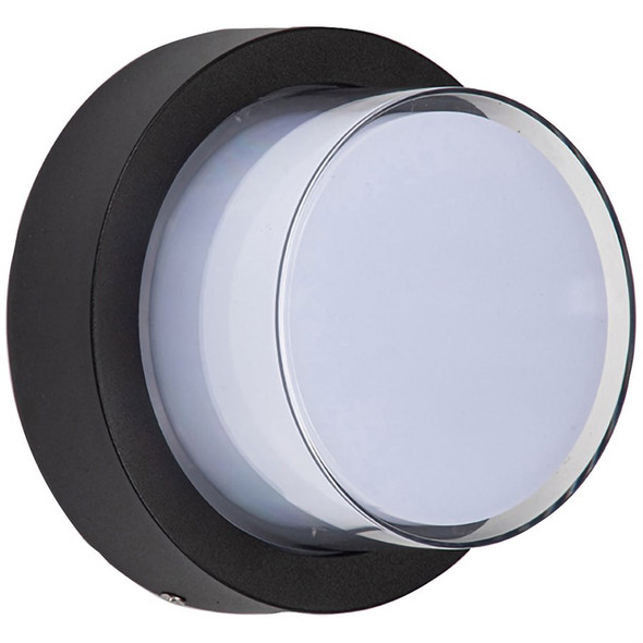 LED Round Modern Outdoor Light Fixture, 12W, 850 lumens, 3000K/4000K/5000K selectable, 90+ CRI, ETL Listed, Black