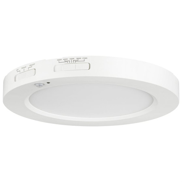 Sunlite 5" Round Mini Panel Motion Sensor Light Fixture, 12W, 700 Lumens, 2700K/3000K/3500K/4000K/5000K, 120V, 90 CRI, Dimmable, White