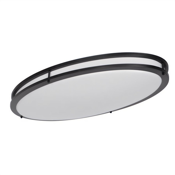 Sunlite 49175-SU 32" Oval Double Band Trim Flush Mount Light Fixture, 35W, 3000lm, 3000K|4000K|5000K, 100-277V, CRI 80, Matte Black