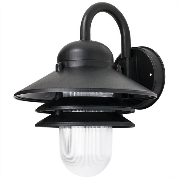 Sunlite Nautical Outdoor Wall Fixture, Black, E26 Medium Base, 120V, 60W Max, UL Listed