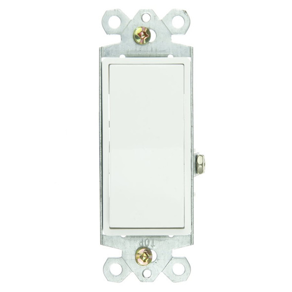 Sunlite Decorative On/Off Rocker Switch, Grounded, Single-Pole, 15A, 120V, White, 1 Pack