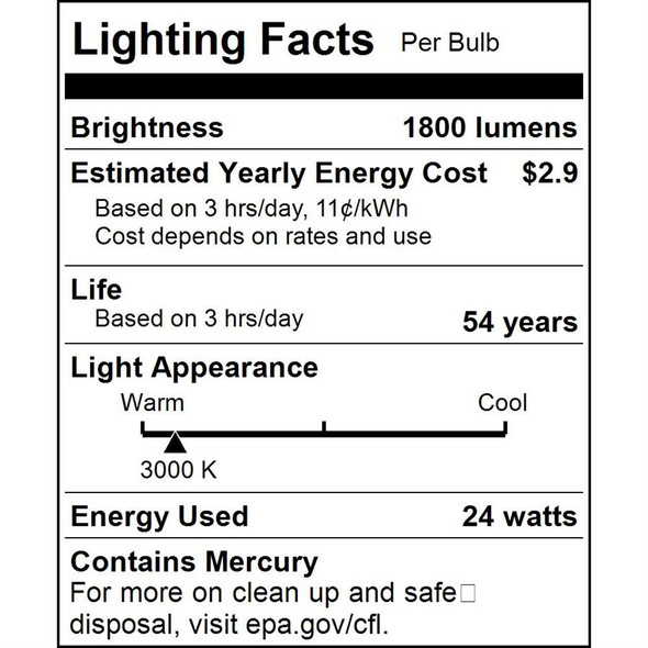 Sunlite F24T5/830/HO T5HO Linear Fluorescent Lamp, 24W, 3000K, CRI 82, Miniature Bi-Pin, 2'